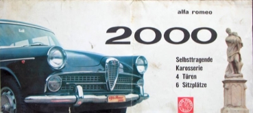 Alfa Romeo 2000 Sedan Modelprogram 1958 Carbrochure (7334)